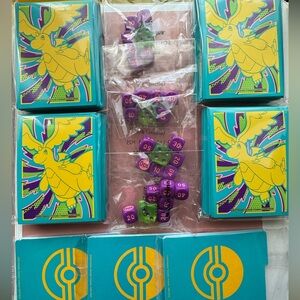 Pokemon TCG Premium Sleeves & Dice Set - Yellow & Teal